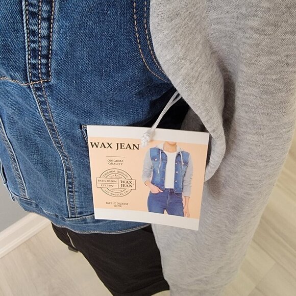 Wax Jean Denim Hoodie Jacket Junior Size Large NWT - Picture 12 of 16
